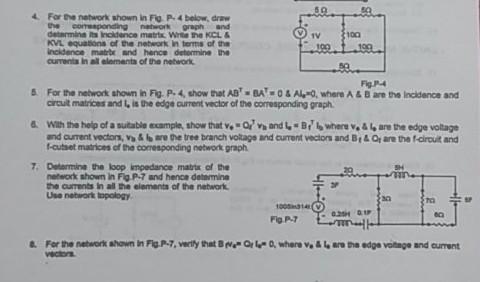 Solved 60 4 For the network shown in Fo P. 4 below, draw the | Chegg.com