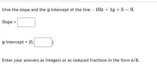 Solved Give the slope and the y ﻿intercept of the line | Chegg.com