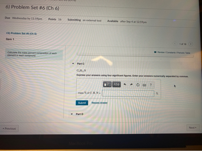 Solved 6) Problem Set #6 (Ch 6) Due Wednesday by 11:59pm | Chegg.com