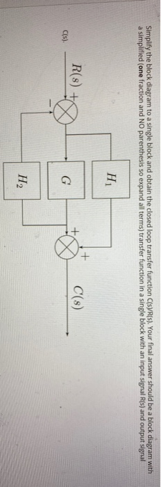 Solved Simplify the block diagram to a single block and | Chegg.com