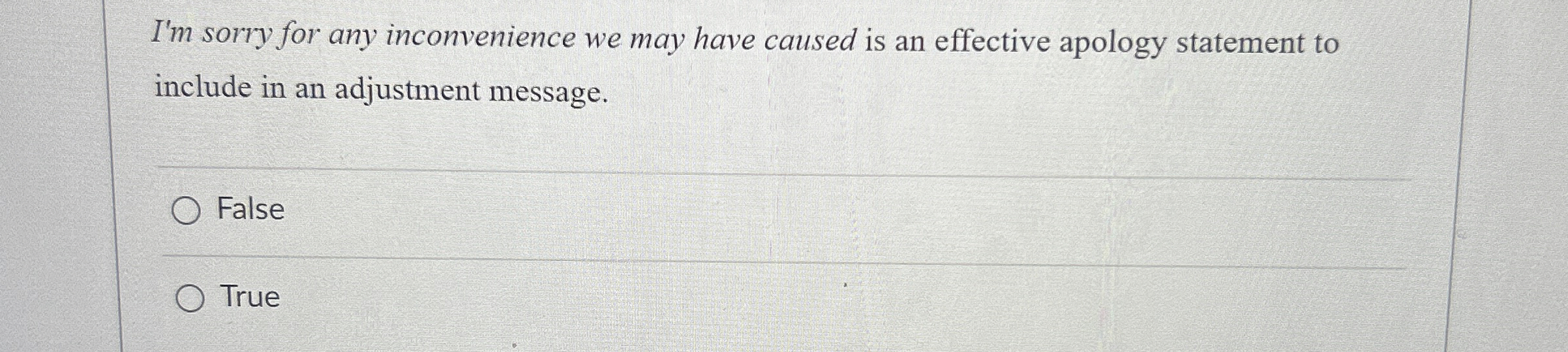 Solved I'm sorry for any inconvenience we may have caused is | Chegg.com
