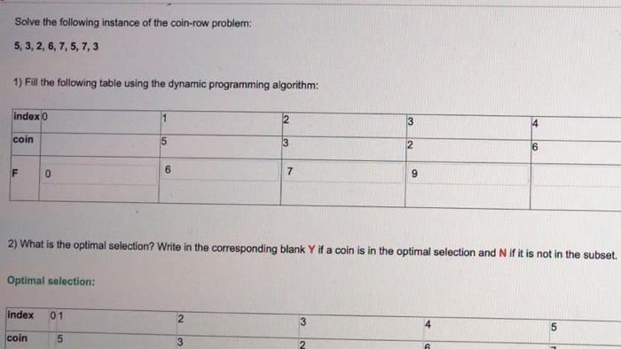 Solved Solve the towing utance of the coin-row problem | Chegg.com