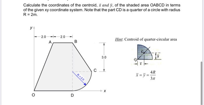 Calculate The Coordinates Of The Centroid A And Y Chegg Com