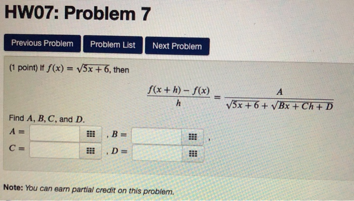 Solved Hw07 Problem 5 Previous Problem Problem List Next Chegg Com