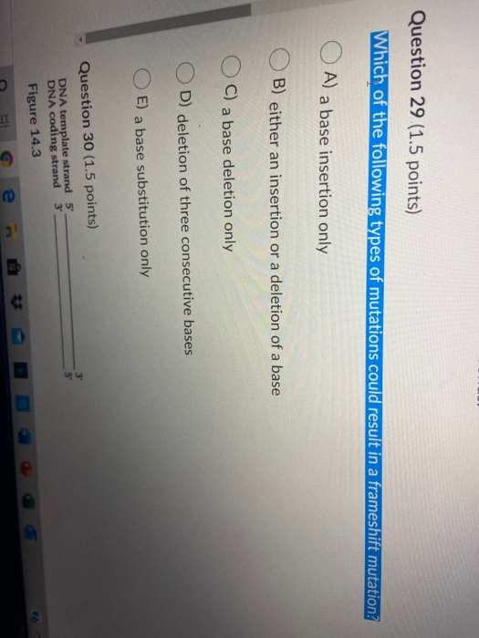 Solved Question 29 (1.5 points) Which of the following types | Chegg.com