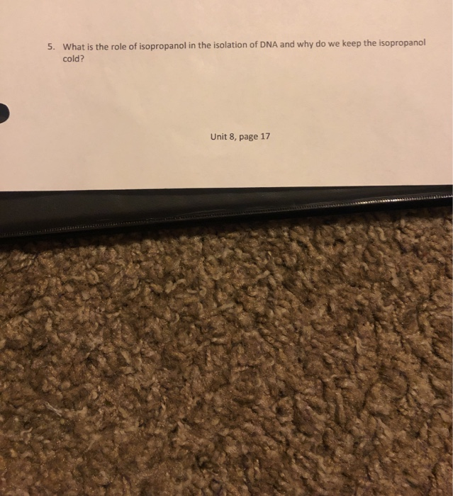 Solved 5. What is the role of isopropanol in the isolation