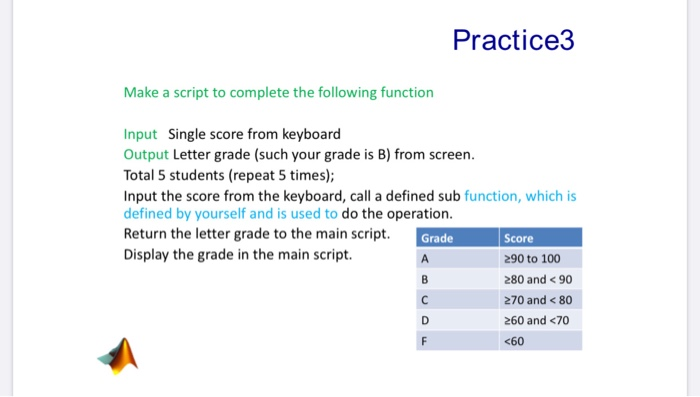 Solved Practice3 Make a script to complete the following | Chegg.com