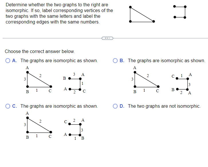 Solved Choose the correct answer below.A. ﻿The graphs are | Chegg.com