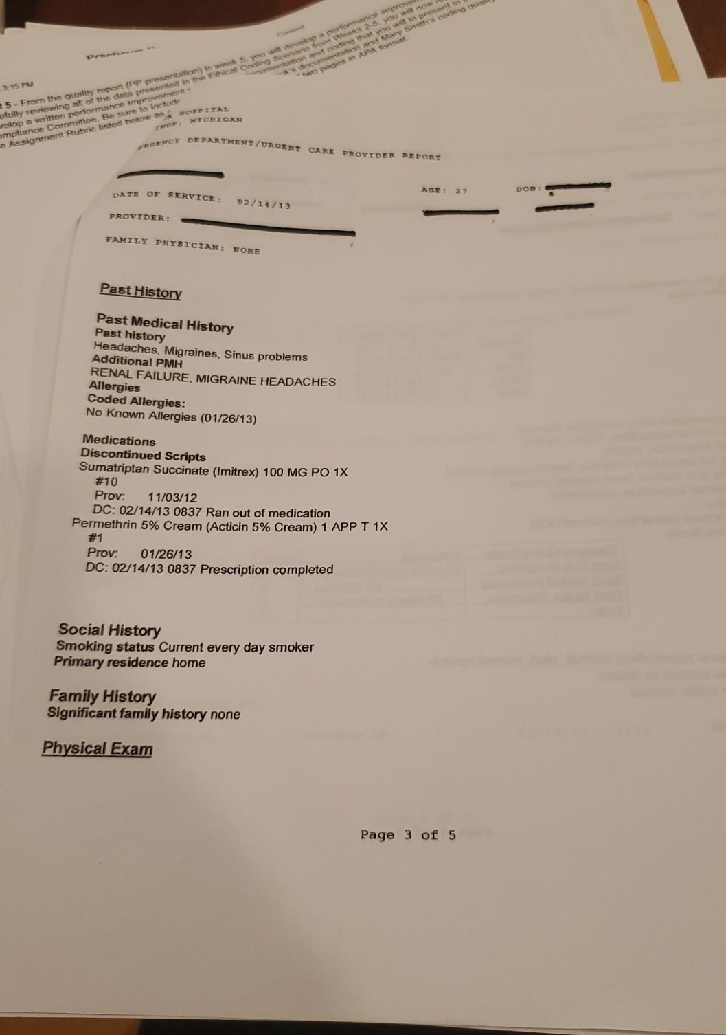 Solved PENNOCK HOSPITAL HASTINGS, MICHIGAN Chart 4 EMERGENCY