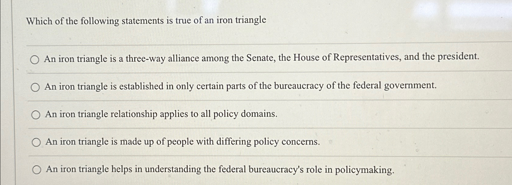 Solved Which of the following statements is true of an iron | Chegg.com