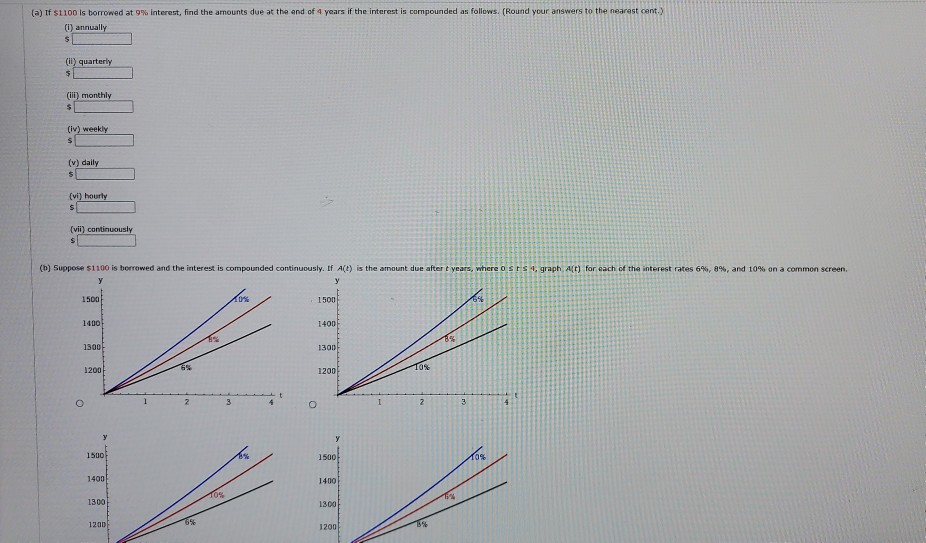 Solved A Tf 1100 Is Borrowed At 9 Interest Find The Chegg Com