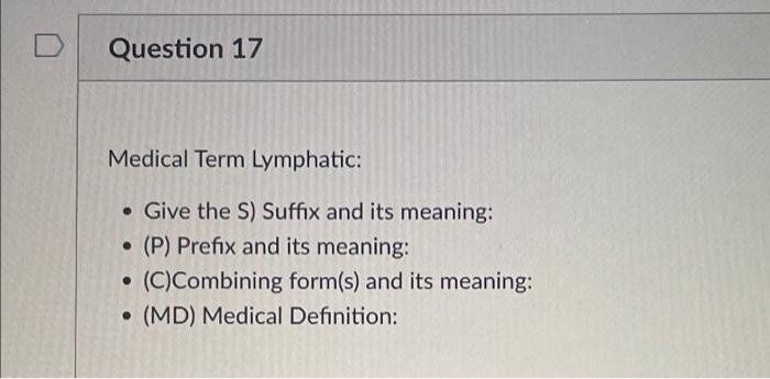 Solved Sample Question Hydronephrosis . Suffix osis . Chegg