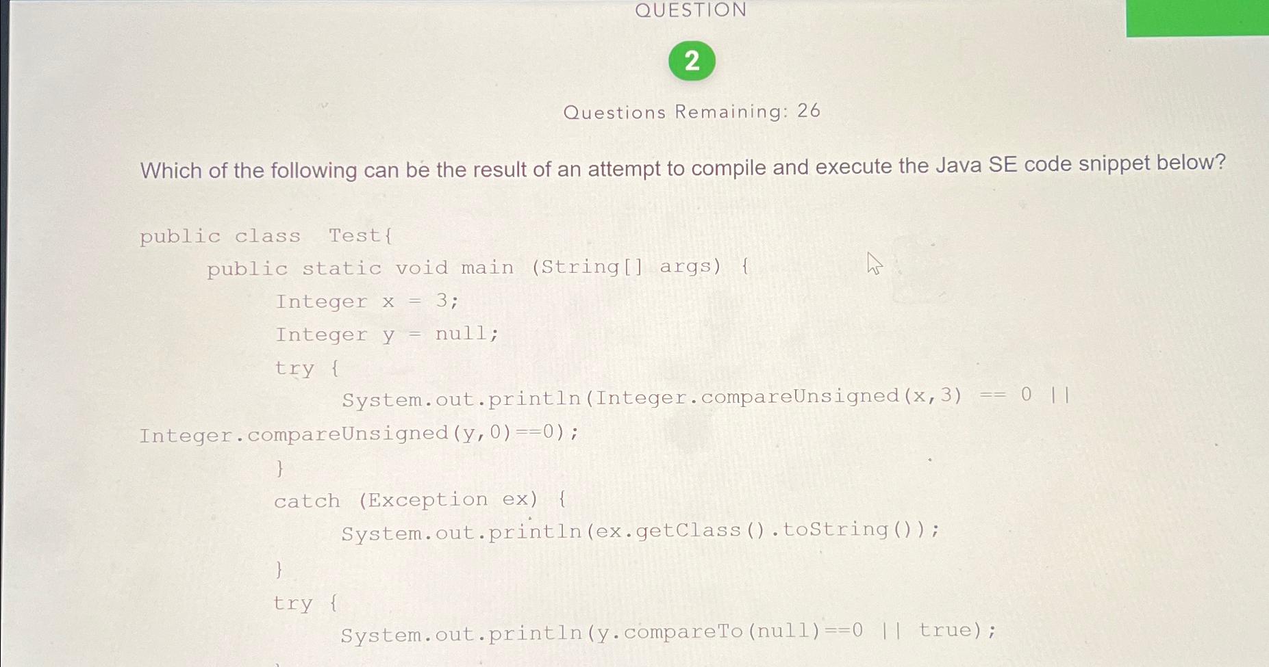 Solved QUESTION2Questions Remaining: 26Which of the | Chegg.com
