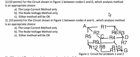 Solved 1).(10 points) For the Circuit shown in Figure 1 | Chegg.com