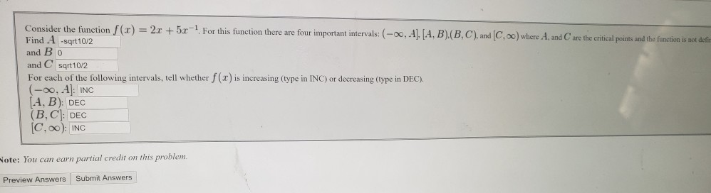 Solved Consider the function f(x) = 2x + 5x-1. For this | Chegg.com