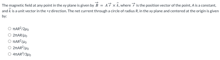 Solved The magnetic field at ﻿any point in ﻿the xy ﻿plane is | Chegg.com