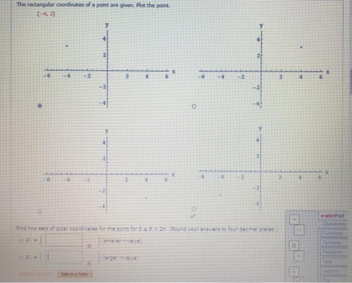 Solved The rectangular coordinates of a point are given. | Chegg.com