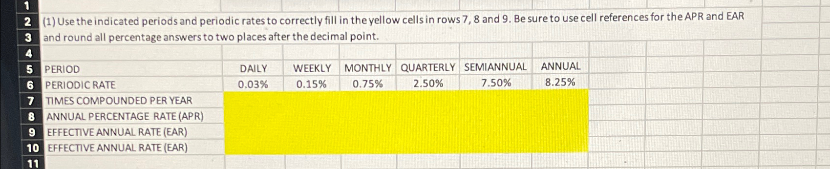 Solved use the indicated periods and periodic rates to | Chegg.com