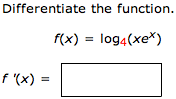 Solved Differentiate The Function. F(x) = Log4(xex) 