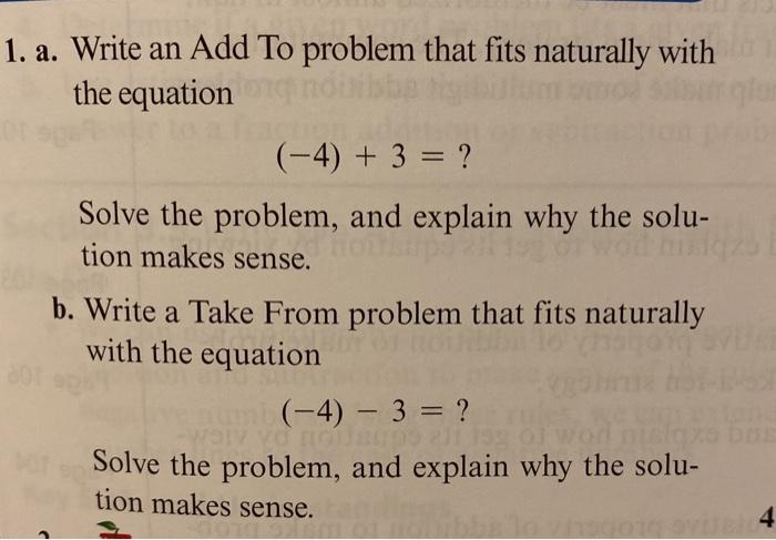 Solved 1. a. Write an Add To problem that fits naturally | Chegg.com