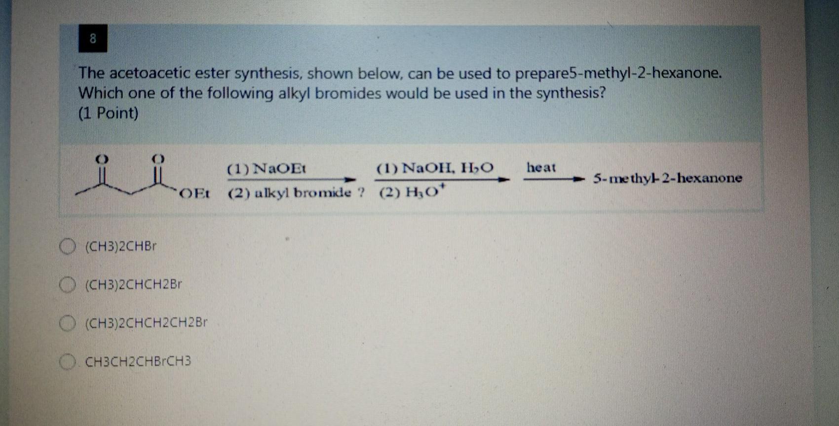 Solved The Acetoacetic Ester Synthesis Shown Below Can Be 5287