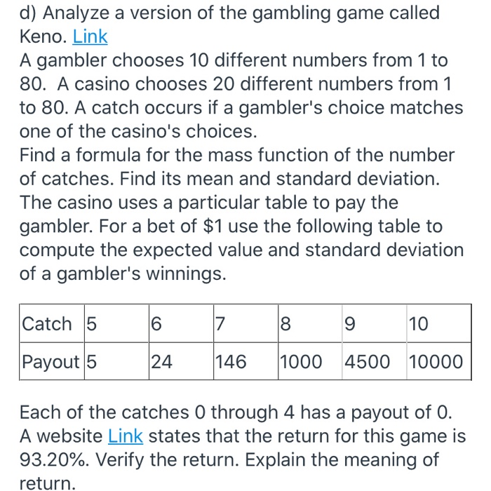 Gambling numbers