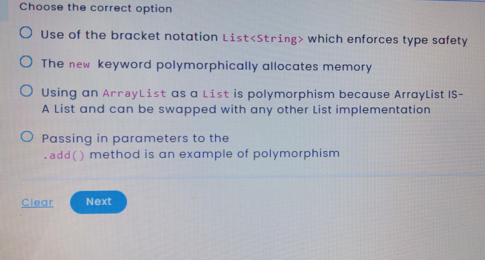 Solved Question: 6 Of 25 Explain How Polymorphism Is Used In | Chegg.com