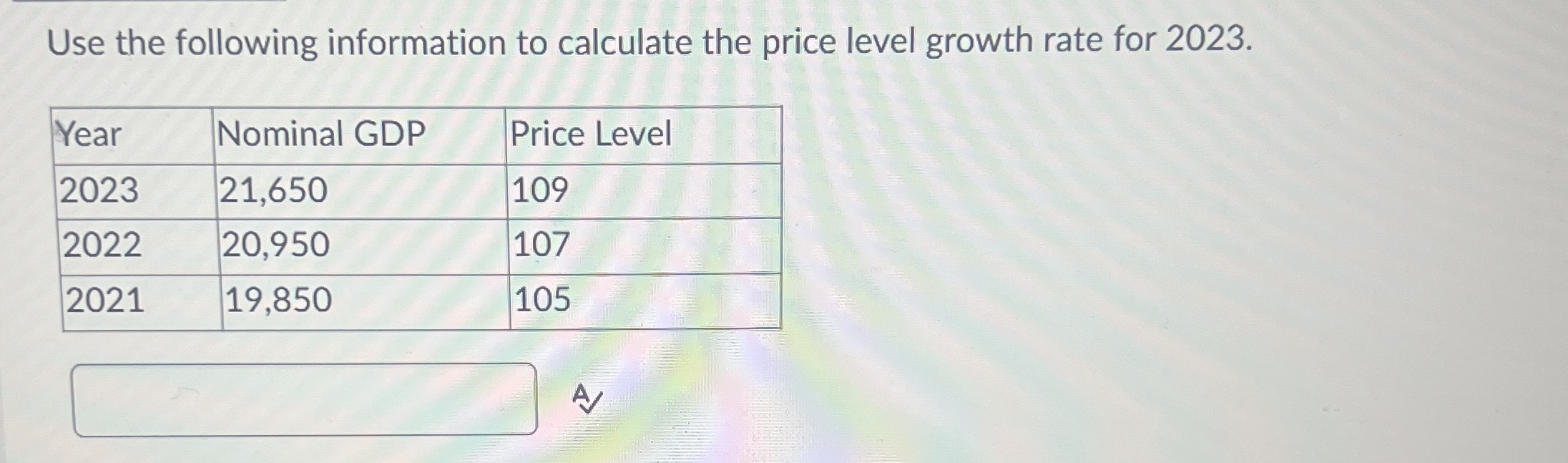 Solved Use The Following Information To Calculate The Price Chegg Com