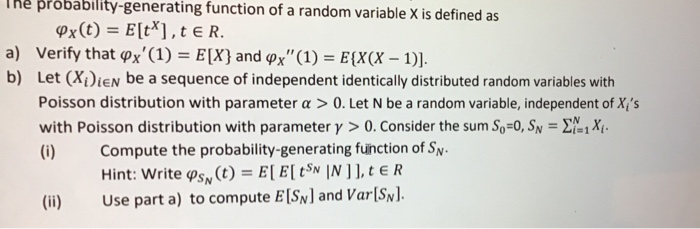 Solved probability-generating function of a random variable | Chegg.com