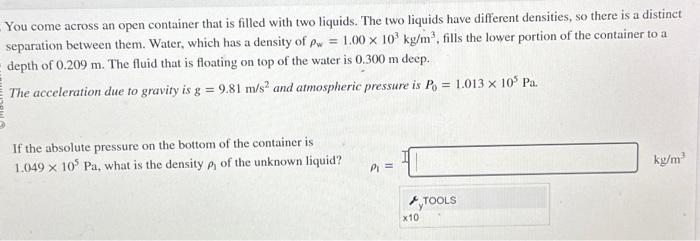 Solved You come across an open container that is filled with | Chegg.com