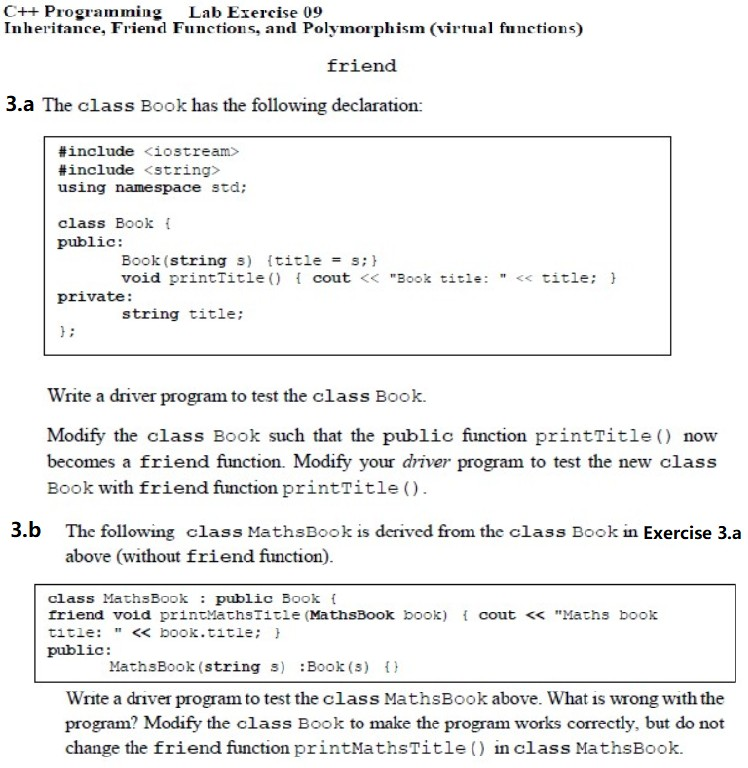 assignment questions on inheritance in c