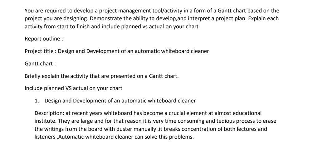 Solved You are required to develop a project management | Chegg.com