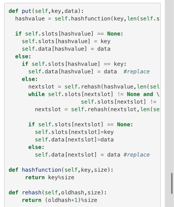 Solved Problem 2 4 Pts HashMap Class Implement A HashMap Chegg Com   Image