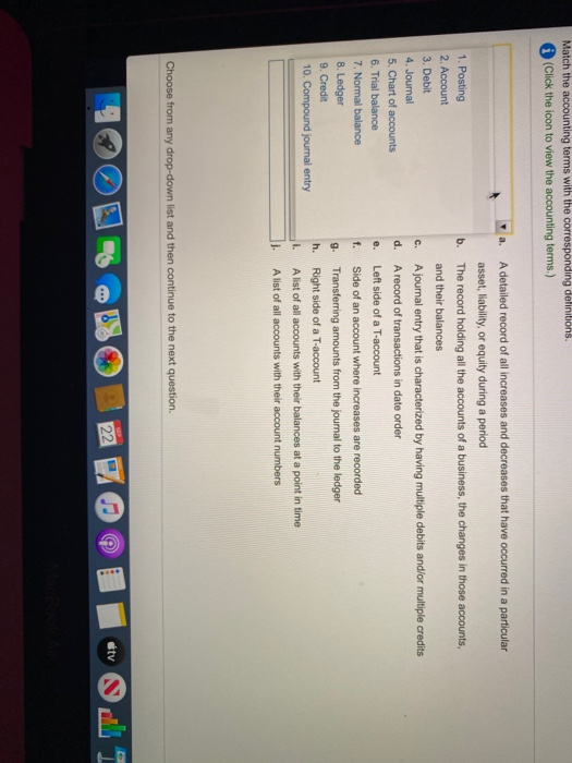 Solved Match the accounting terms with the corresponding | Chegg.com