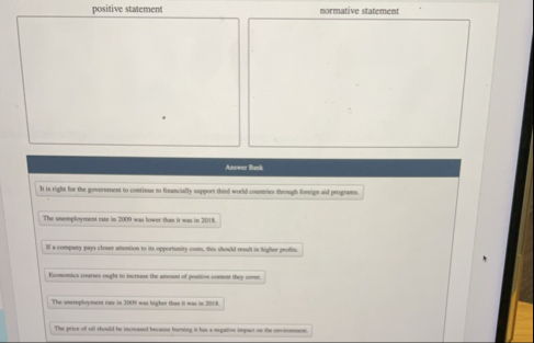 Solved positive statementnormative statementAmerer beakIt | Chegg.com