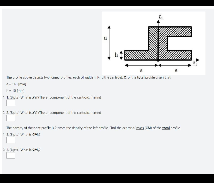 Solved e2 a h e1 a a The profile above depicts two joined | Chegg.com