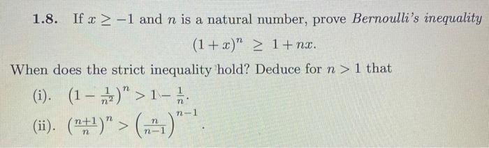 Solved Real Analysis. Please help with all parts of 1.8! The | Chegg.com