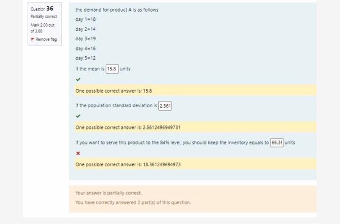 Solved Q36. The question is partially correct, so correct it | Chegg.com