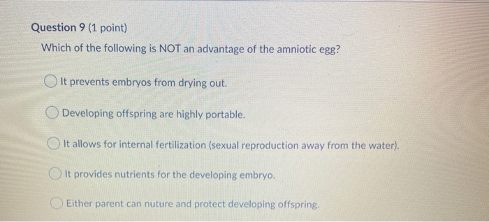 Solved Question 9 (1 point) Which of the following is NOT an | Chegg.com