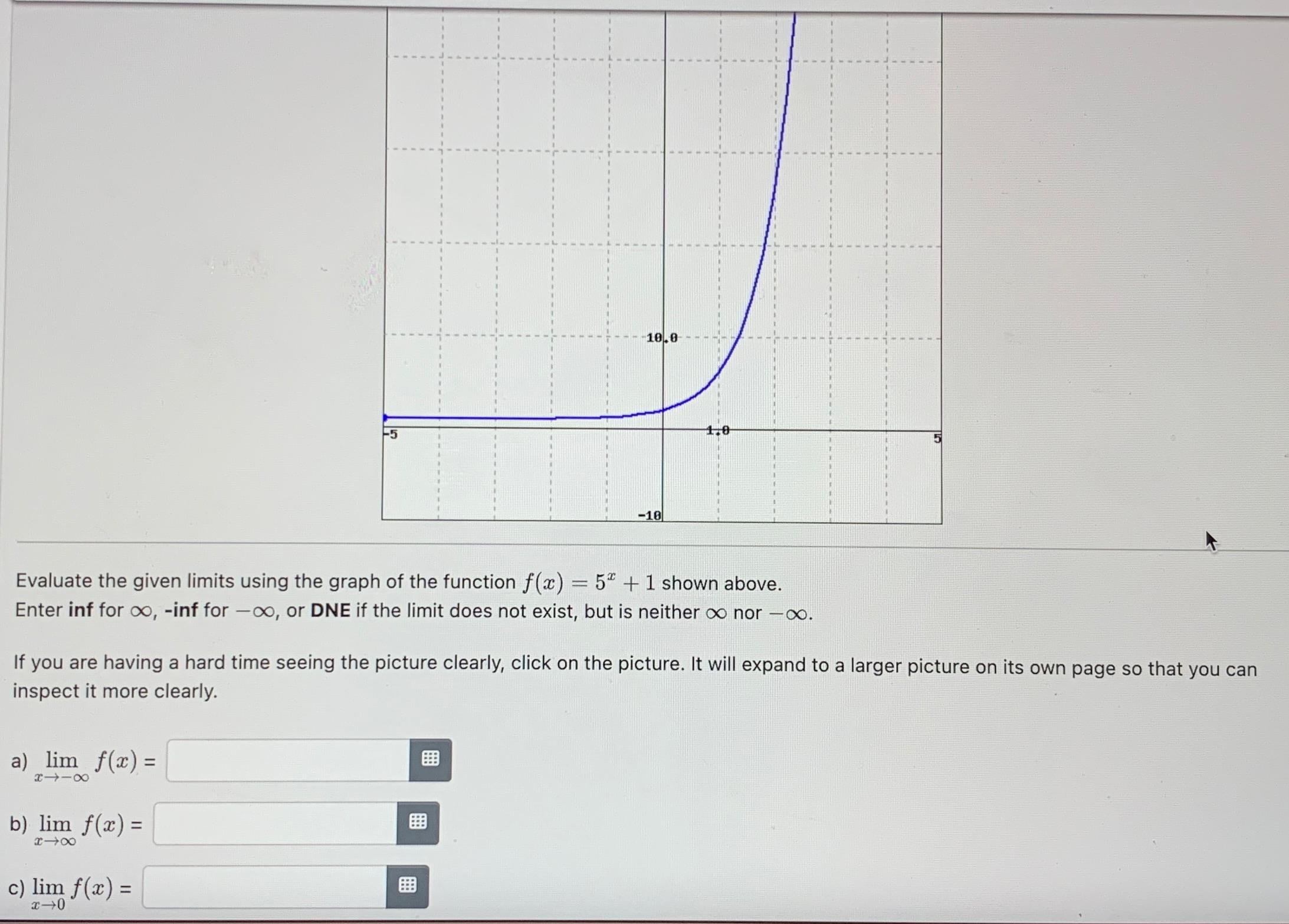 Solved Evaluate the given limits using the graph of the | Chegg.com