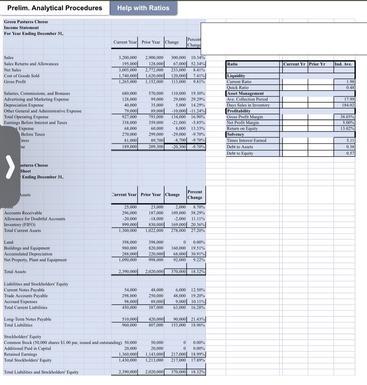 Solved I need help filling in these blanks. Please use excel | Chegg.com