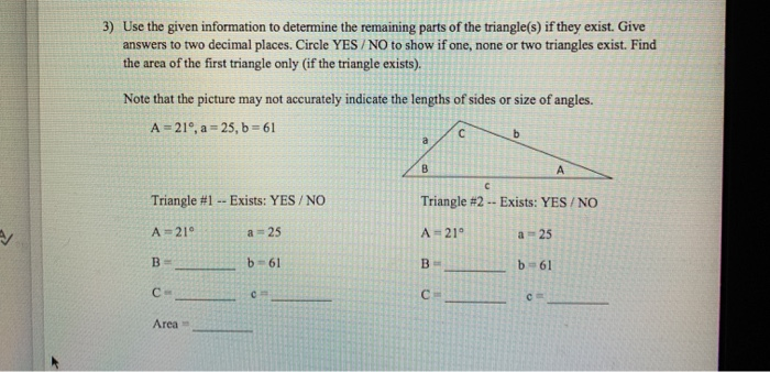 Solved 3) Use the given information to determine the | Chegg.com