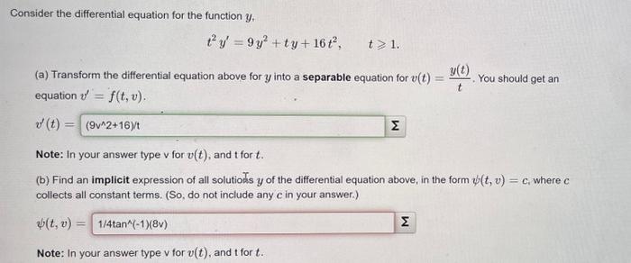 Solved Consider the differential equation for the function | Chegg.com
