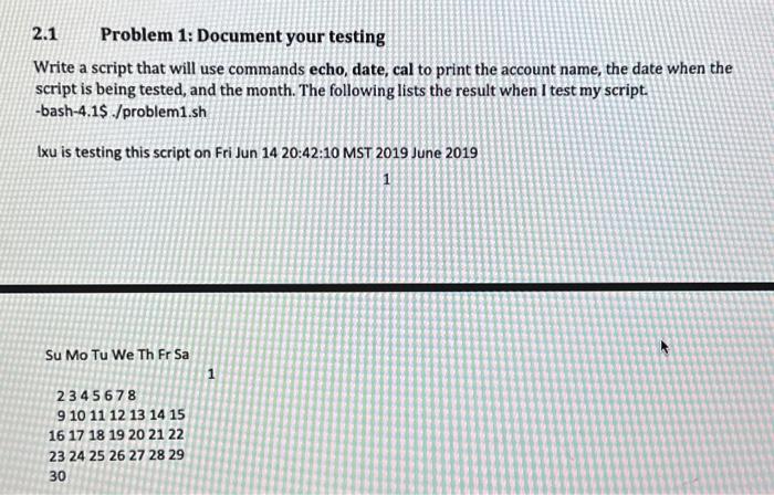 Solved 2.1 Problem 1: Document your testingWrite a script | Chegg.com