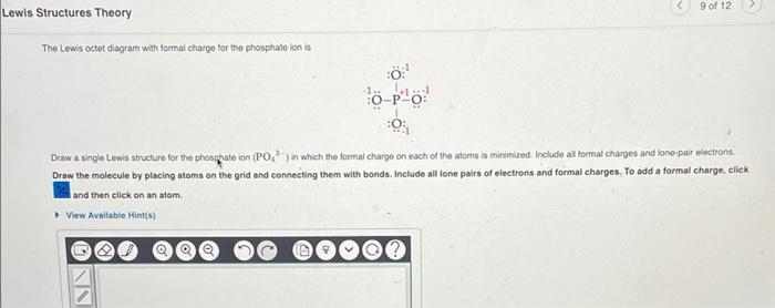 Solved 9 of 12 Lewis Structures Theory The Lewis octet | Chegg.com