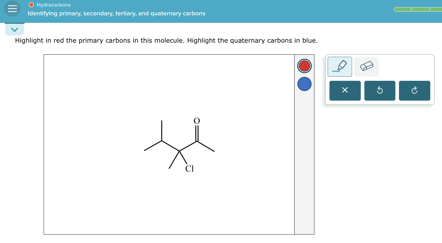 Solved Highlight in red the primary carbons in this | Chegg.com