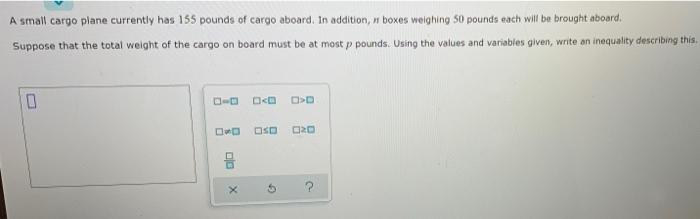 Solved A Small Cargo Plane Currently Has 155 Pounds Of Cargo | Chegg.com