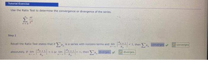 Solved Use the Ratio Test to determine the convergence or | Chegg.com