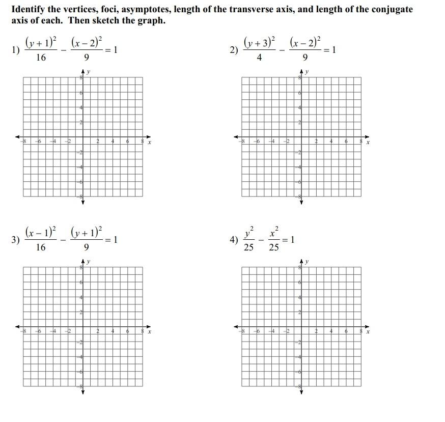 Solved Identify the vertex, foci, asymptotes, length of the | Chegg.com