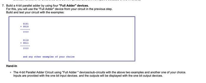 Solved 1. Build the half adder circuit. Test the circuit and | Chegg.com